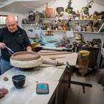 John Higgins at work in his studio 2018